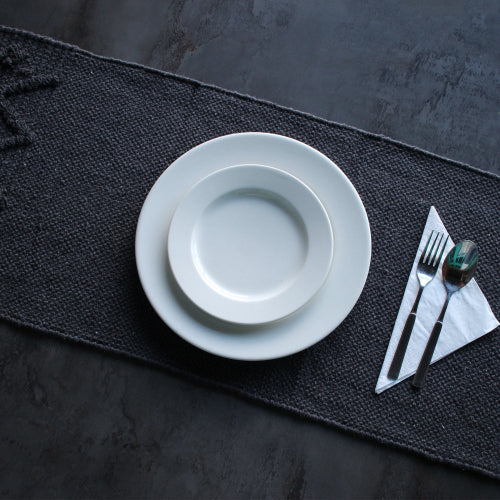 Black Cotton Textured Table Runner | 72 x 12 inches