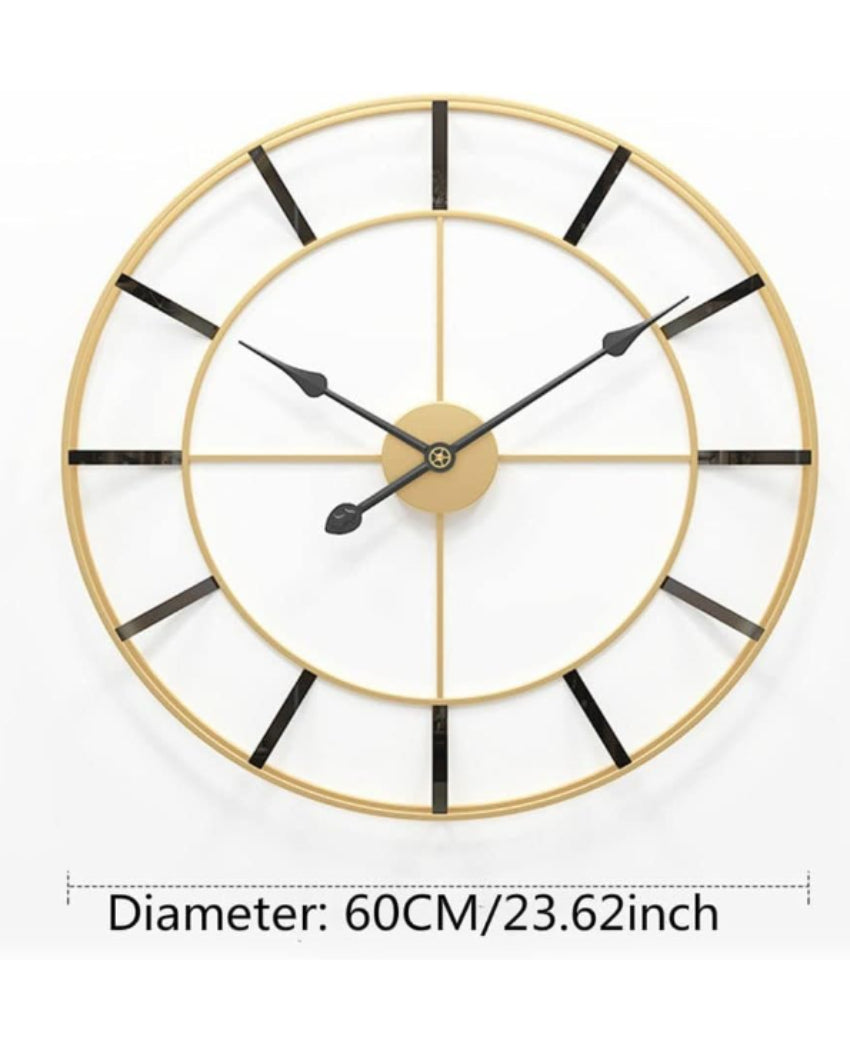 Chic Simple Golden And Black Wall Clock | 24 x 2 inches