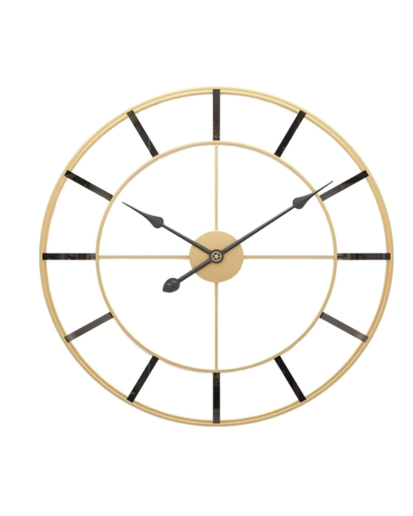 Chic Simple Golden And Black Wall Clock | 24 x 2 inches