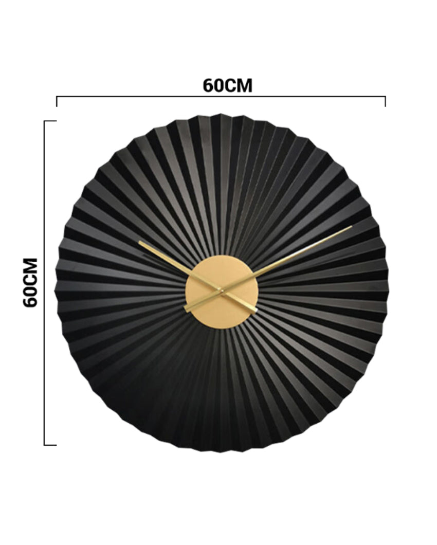 Dynamic 3D Zig Zag Black Metal Wall Clock | 24 x 2 inches
