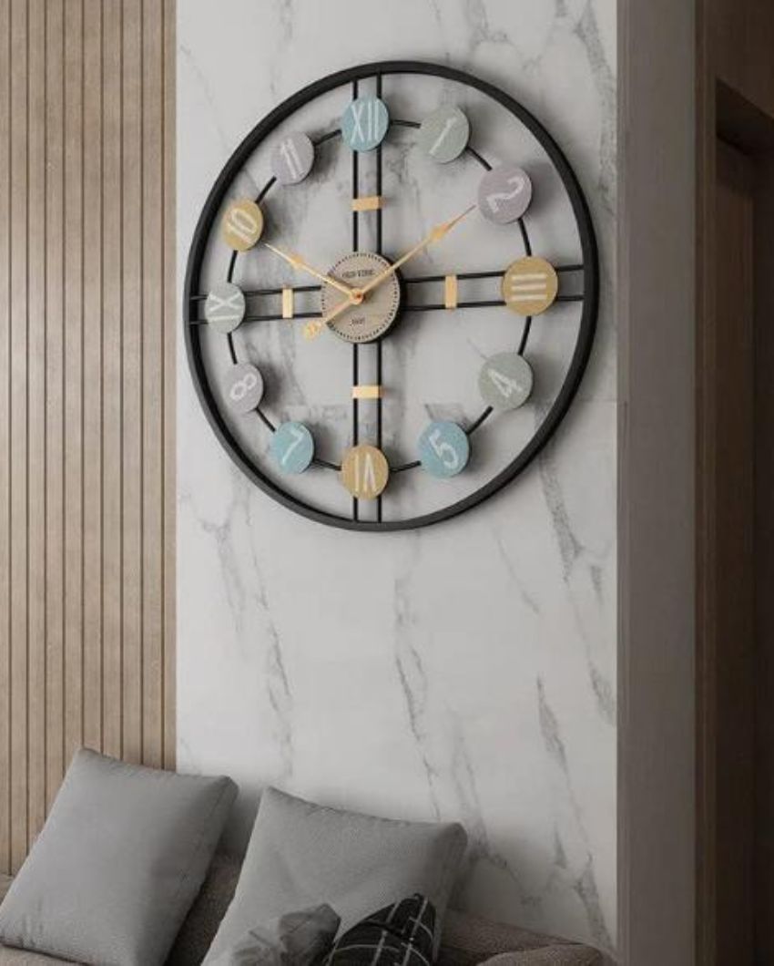 Bold Black Roman Numeric Wall Clock | 24 x 2 inches