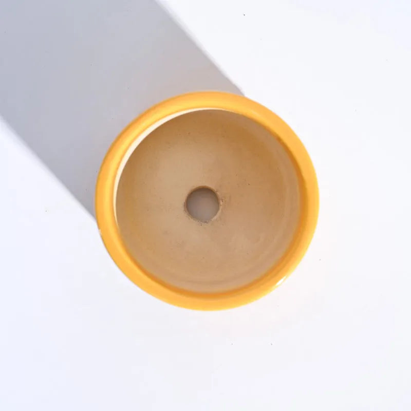 Pipe Ceramic Pot | Multiple Colors Yellow