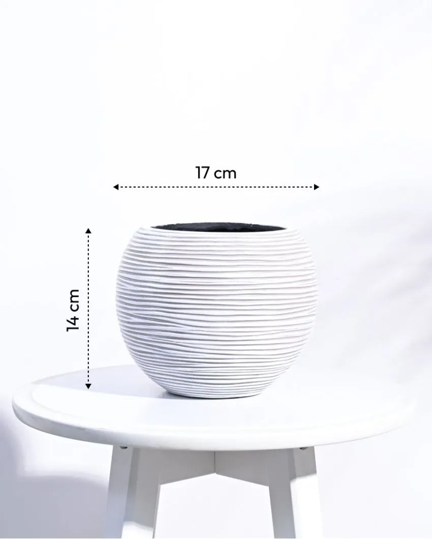 Vase Ball Rib Ivory Planter | Multiple Sizes
