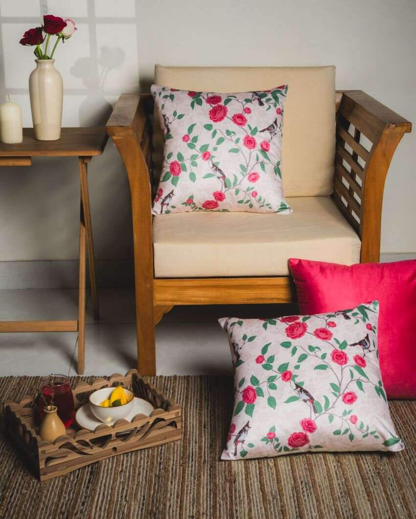 Paatal Printed Velvet Cushions | 16 x 16 inches