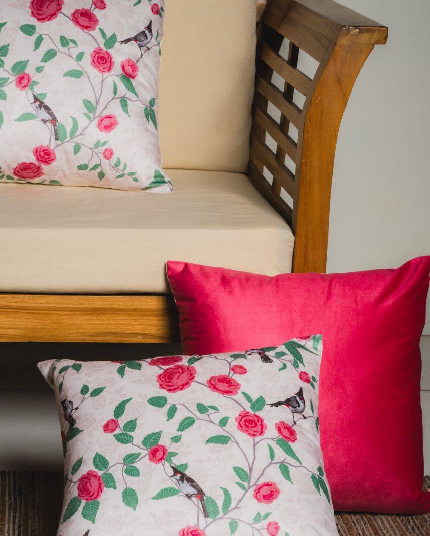 Paatal Printed Velvet Cushions | 16 x 16 inches