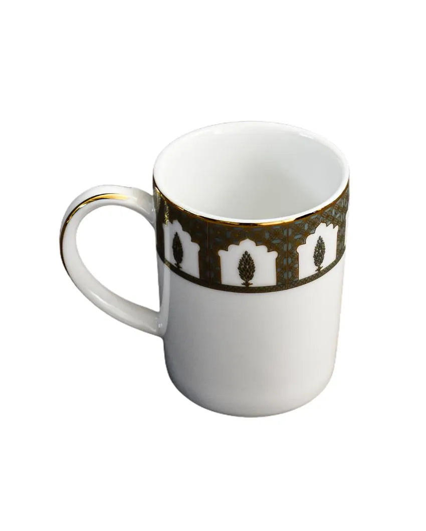 Chinar Slim Porcelain Mugs | Set of 6