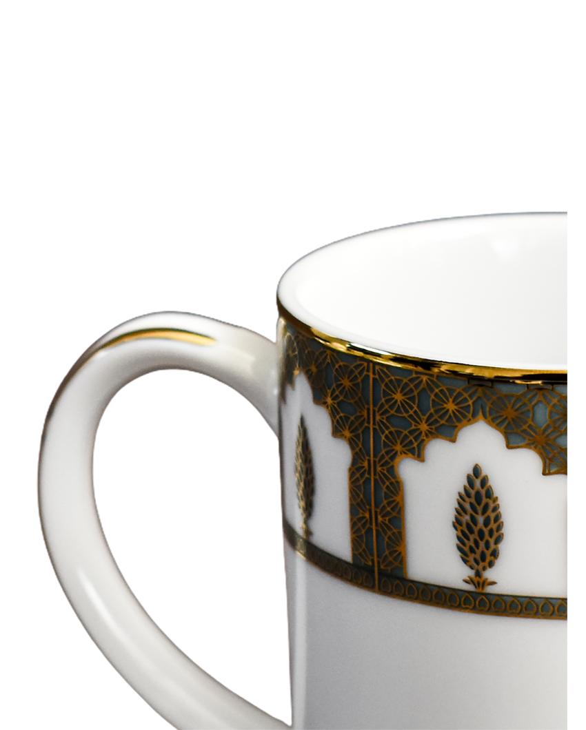 Chinar Slim Porcelain Mugs | Set of 6