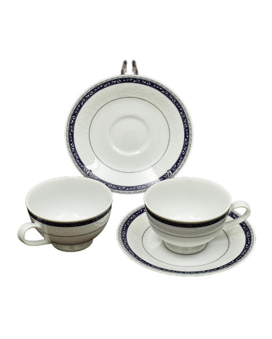 Dinole Porcelain Tea Cup & Saucer Set | Set of 6