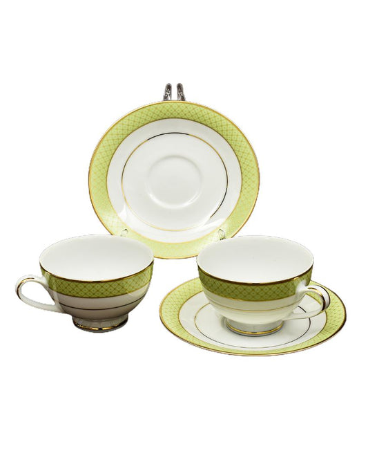 Princely Porcelain Tea Cup & Saucer Set | Set of 6