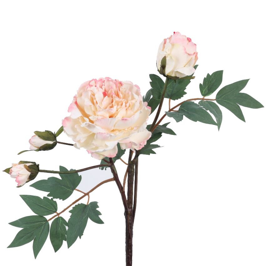 Elegant Blooming Artificial Peony Flower Spray | 2 Feet