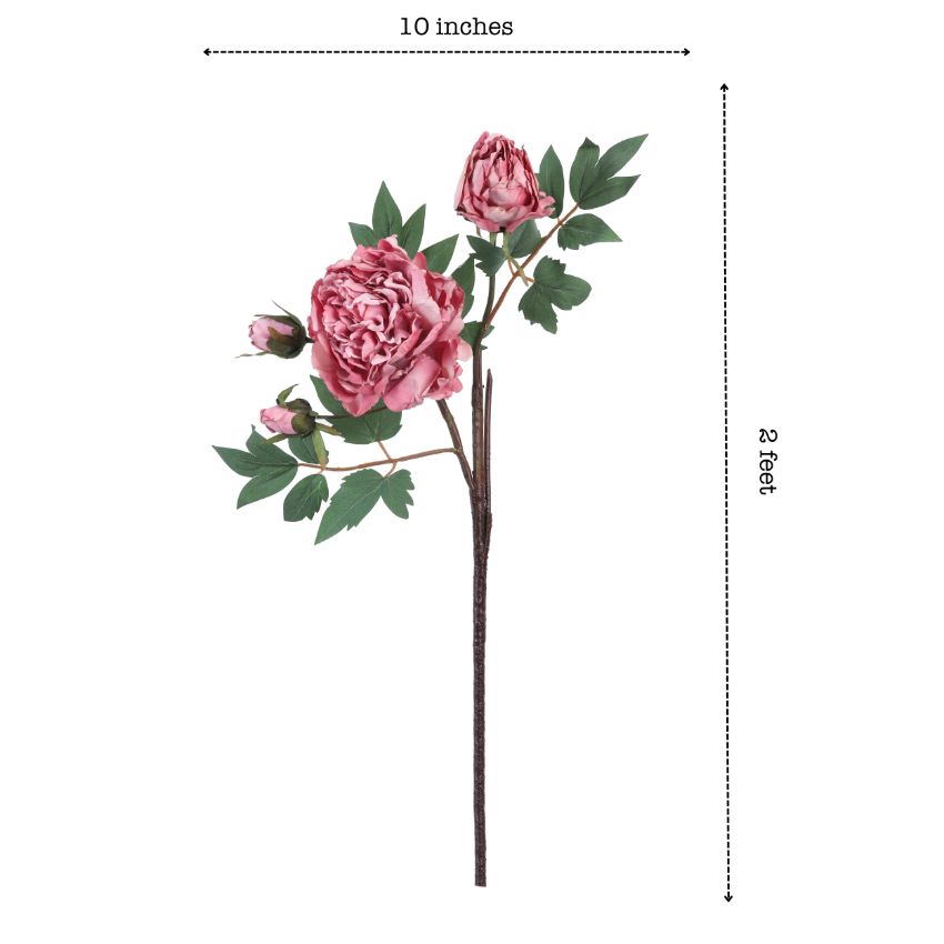 Elegant Blooming Artificial Peony Flower Spray | 2 Feet
