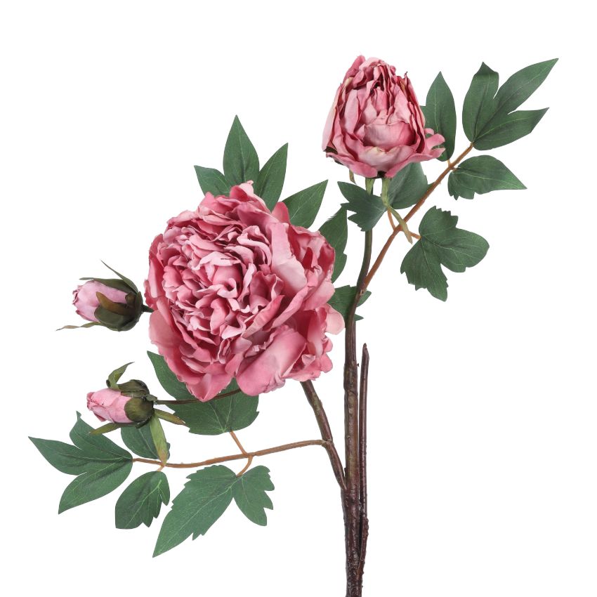Elegant Blooming Artificial Peony Flower Spray | 2 Feet