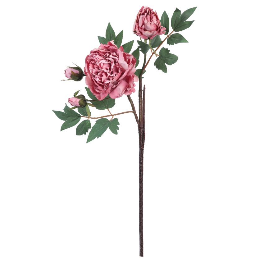Elegant Blooming Artificial Peony Flower Spray | 2 Feet