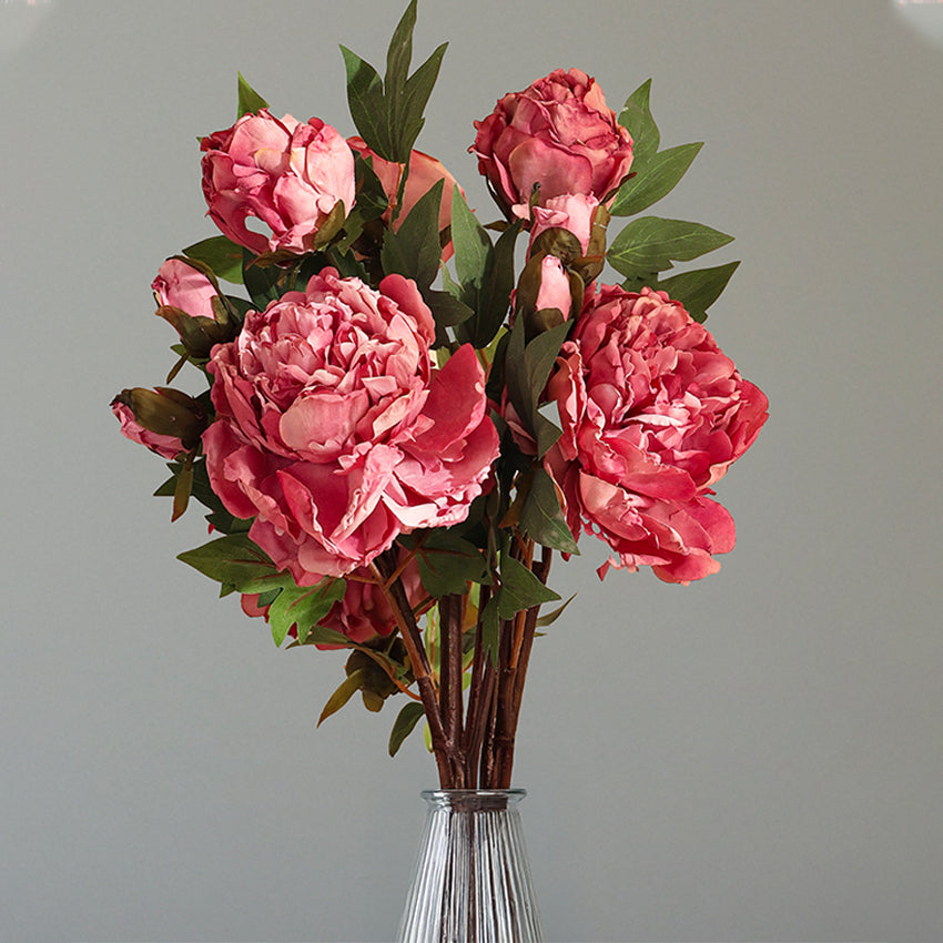 Elegant Blooming Artificial Peony Flower Spray | 2 Feet
