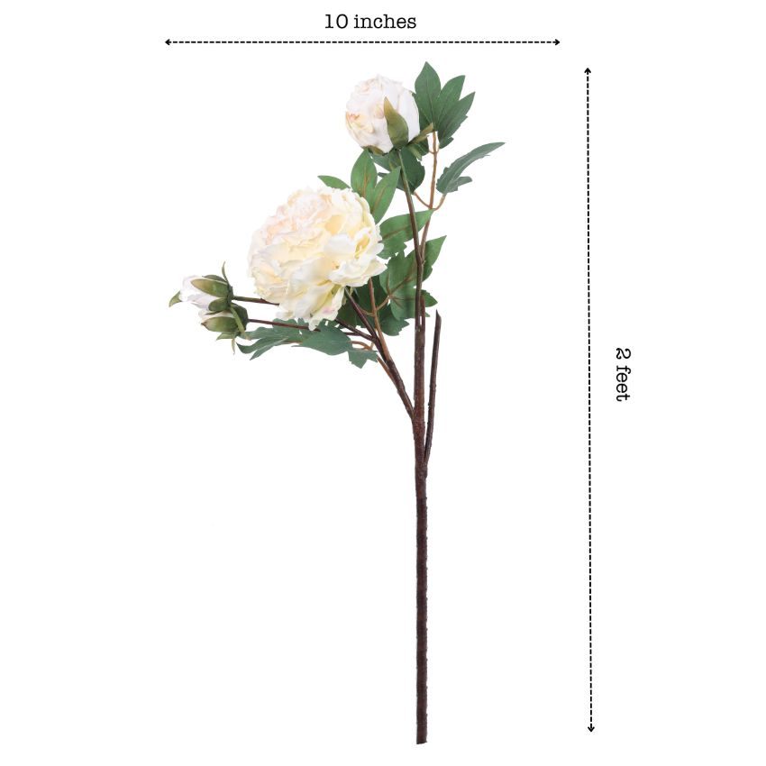 Elegant Blooming Artificial Peony Flower Spray | 2 Feet
