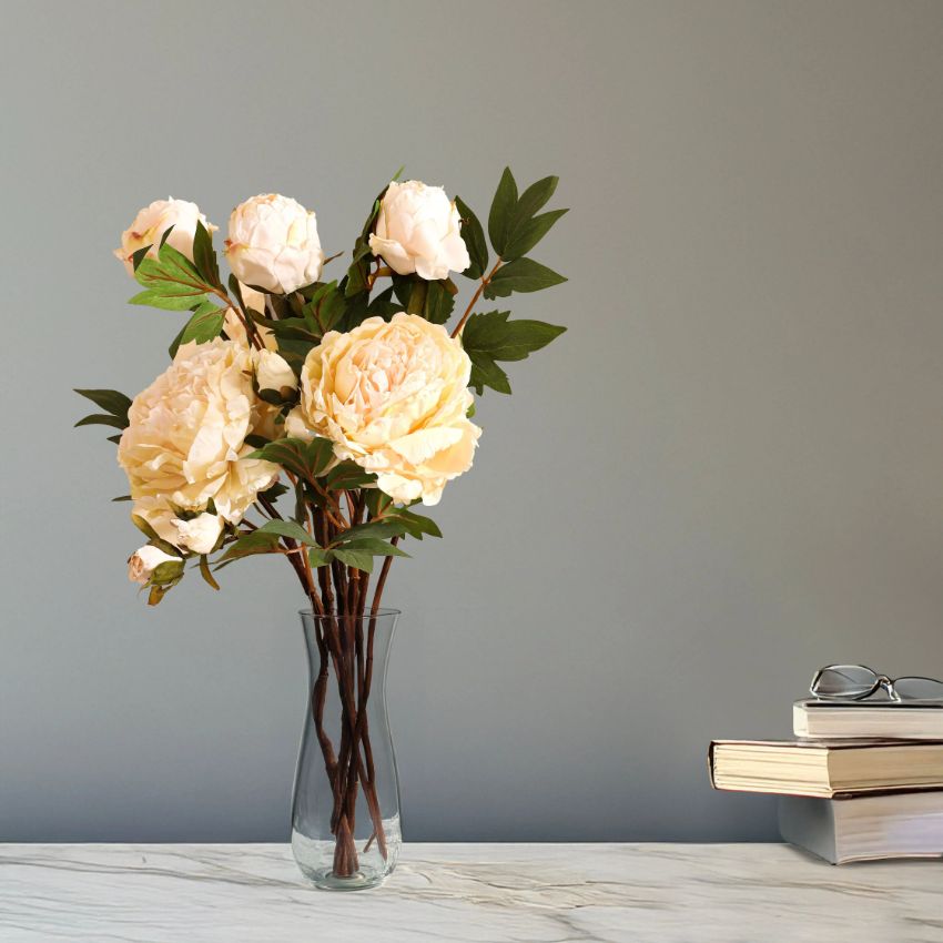 Elegant Blooming Artificial Peony Flower Spray | 2 Feet