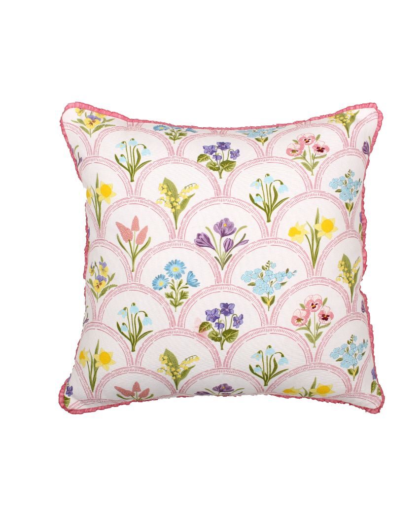Phool Printed Cotton Cushion Covers | 16 x 16 inches