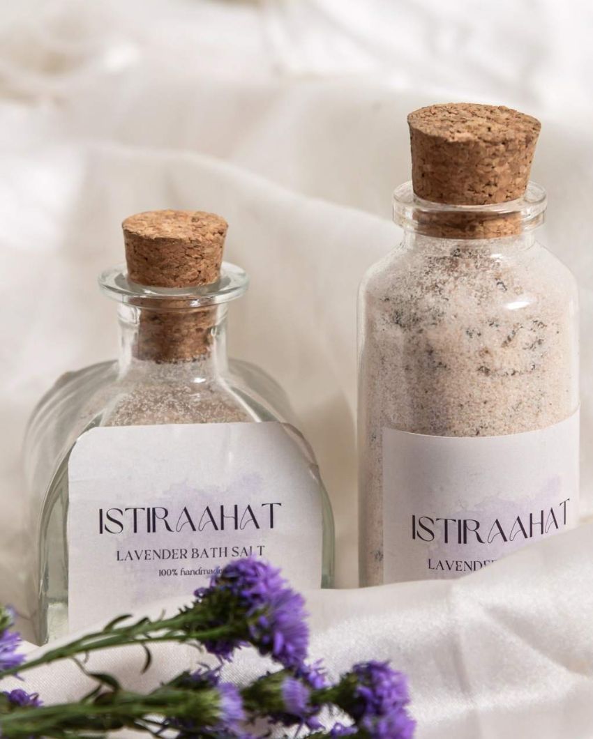 Lavender Bath Salt Relaxing & Rejuvenating Handmade Salt | 2 x 5 inches