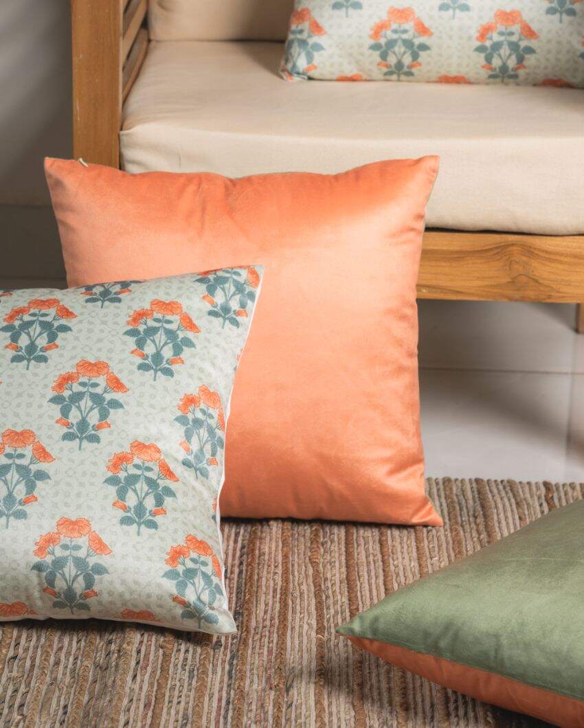 Priyadarsha Printed Velvet Cushion Covers | 16 x 16 inches