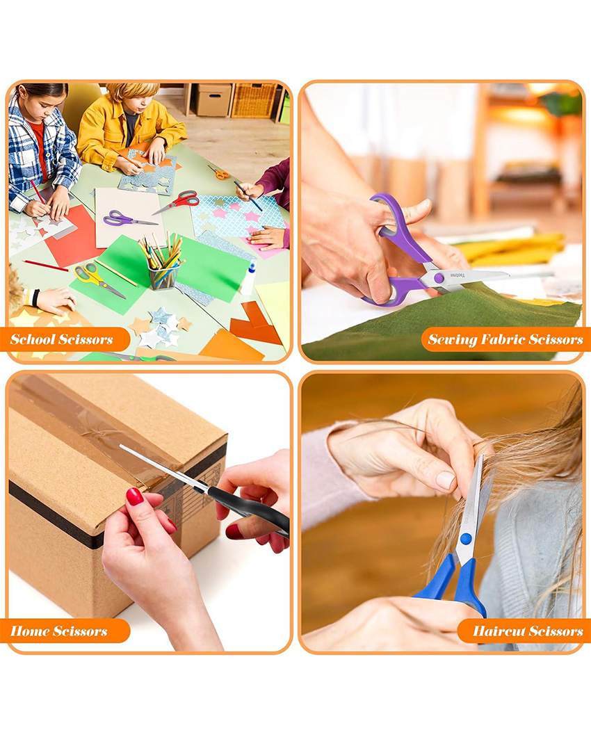 Decorative Comfort Grip Edge Scissors | Pack of 6