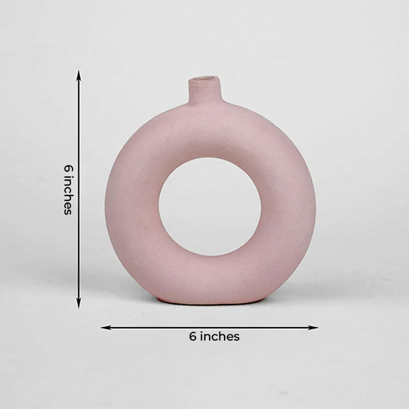 Pink Donut Ceramic Vase