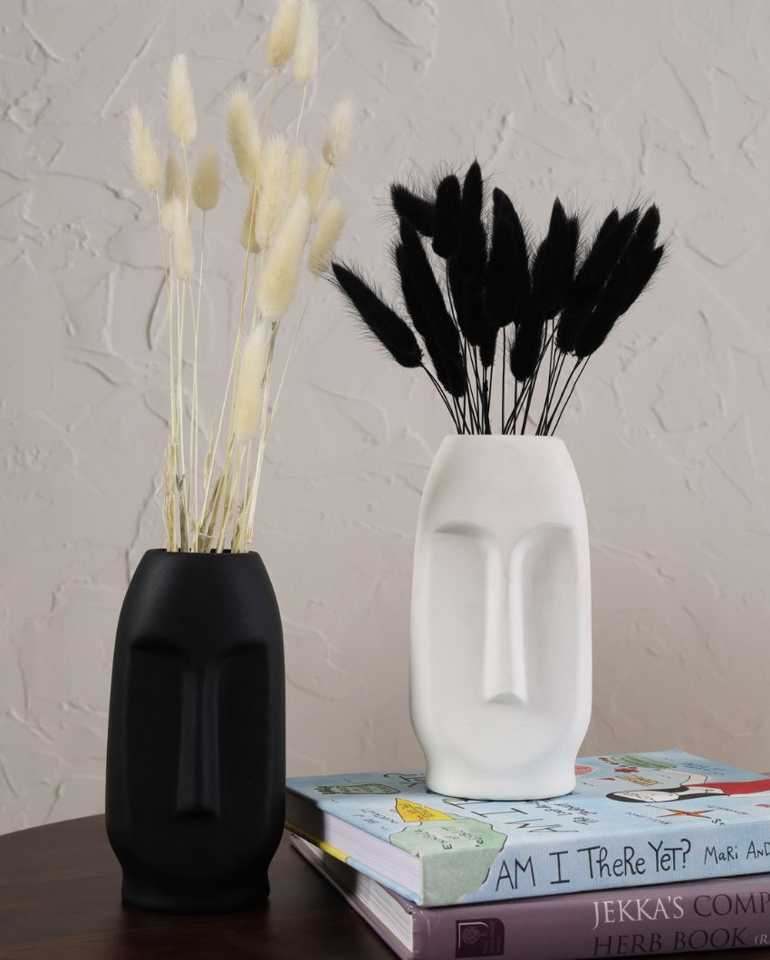 Black & White Viso Ceramic Vase | 6 Inches