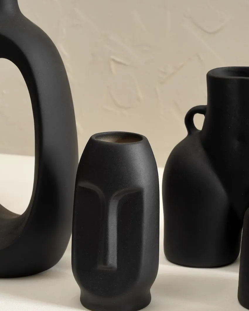 Black & White Viso Ceramic Vase | 6 Inches