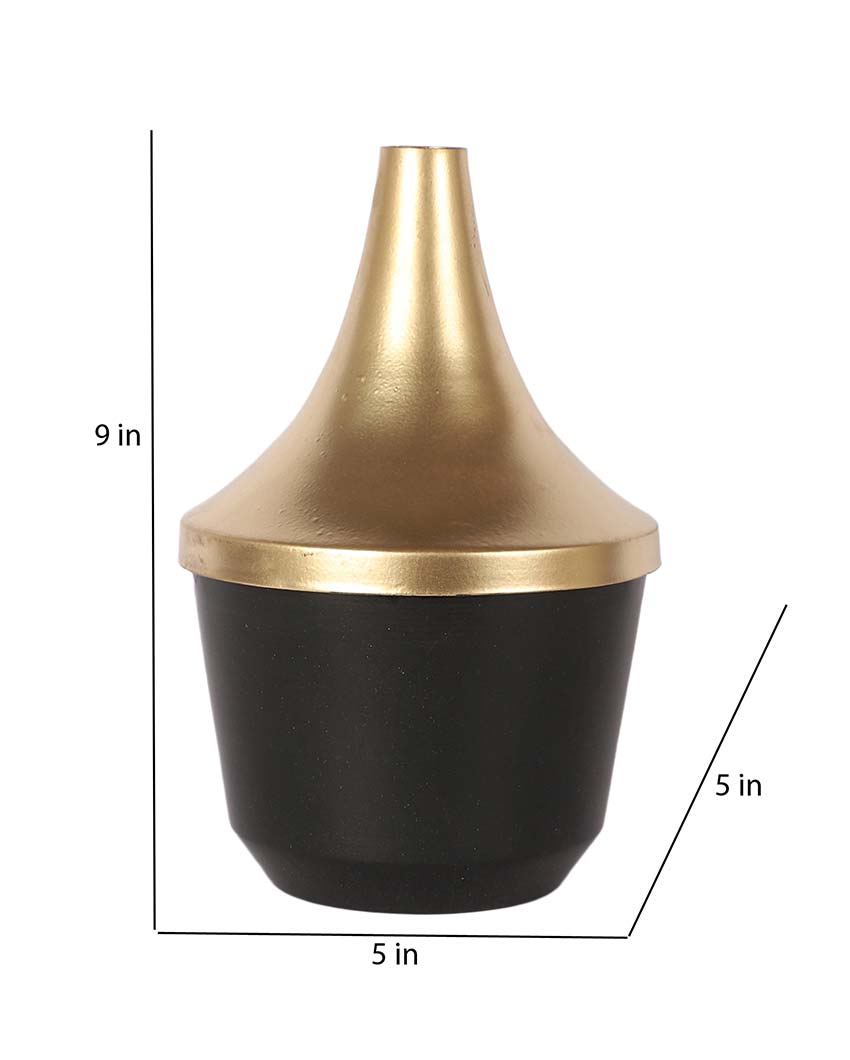 Fine Finish Black and Gold Wine Flower Pot | 5 x 9 inches