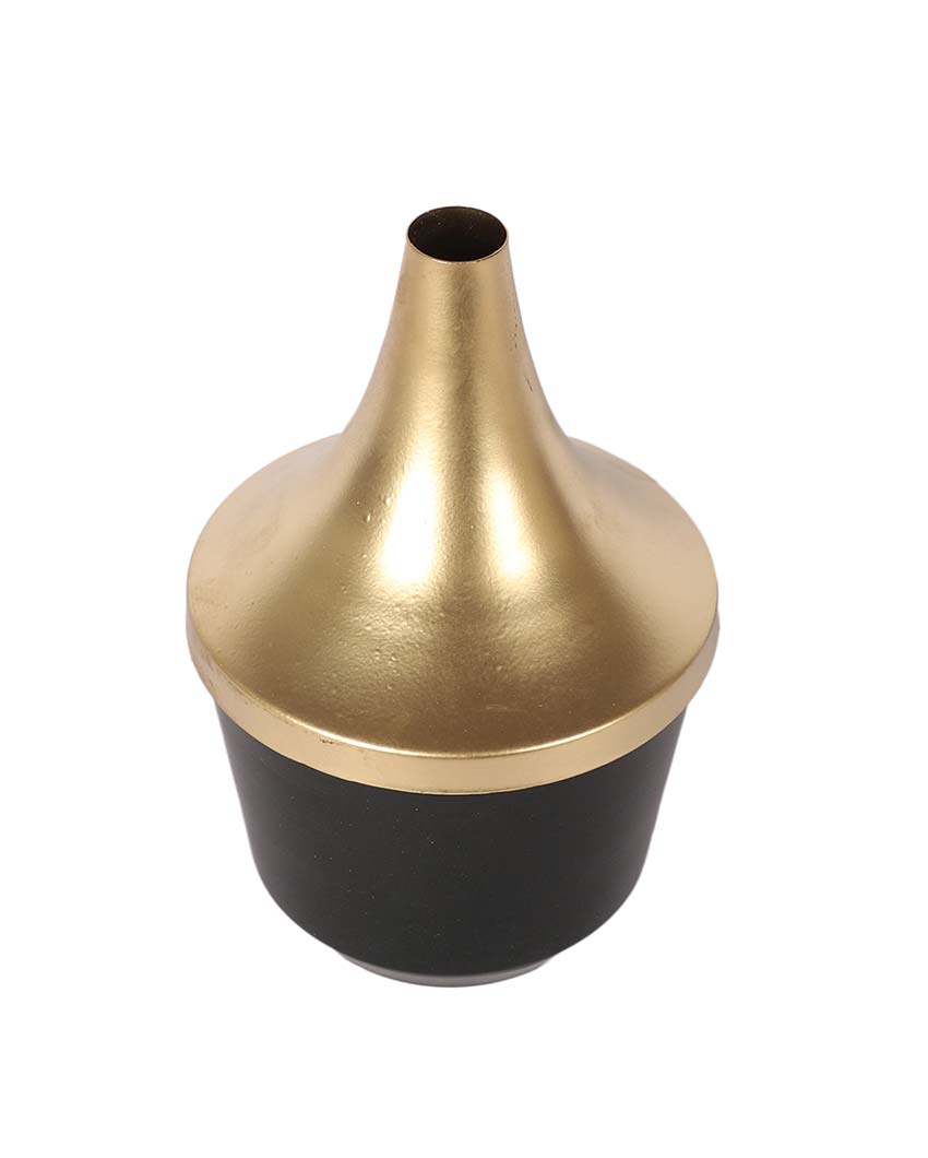 Fine Finish Black and Gold Wine Flower Pot | 5 x 9 inches