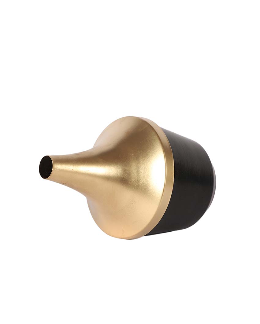 Fine Finish Black and Gold Wine Flower Pot | 5 x 9 inches