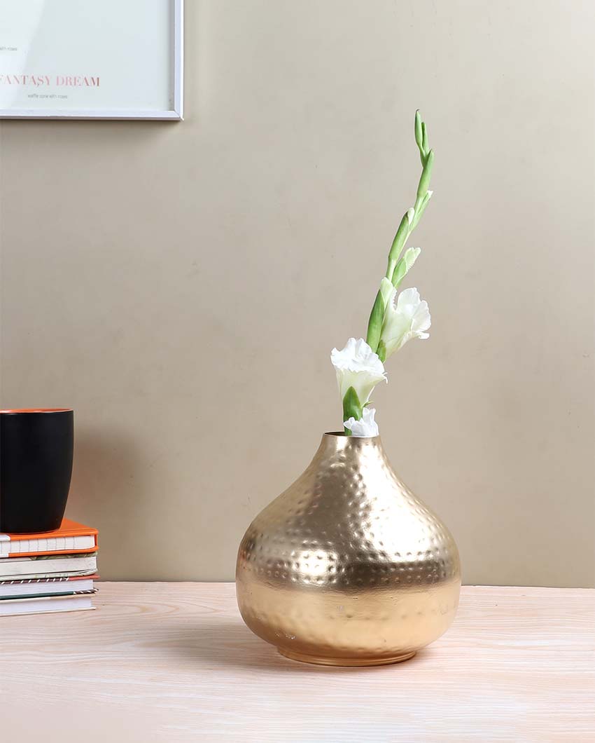 Gold Hammered Flower Pot | 5 x 8 inches