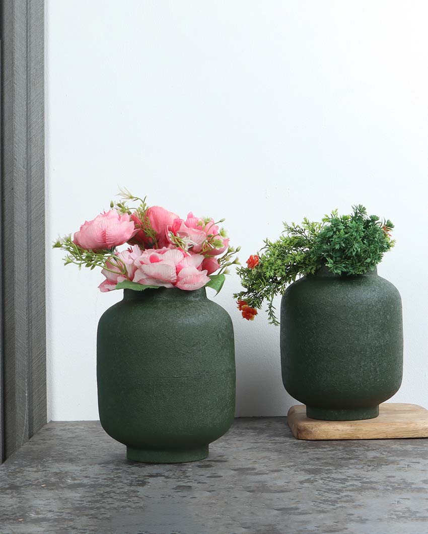 Stylish Textured Flower Pots | Set Of 2 | 5 x 8 inches