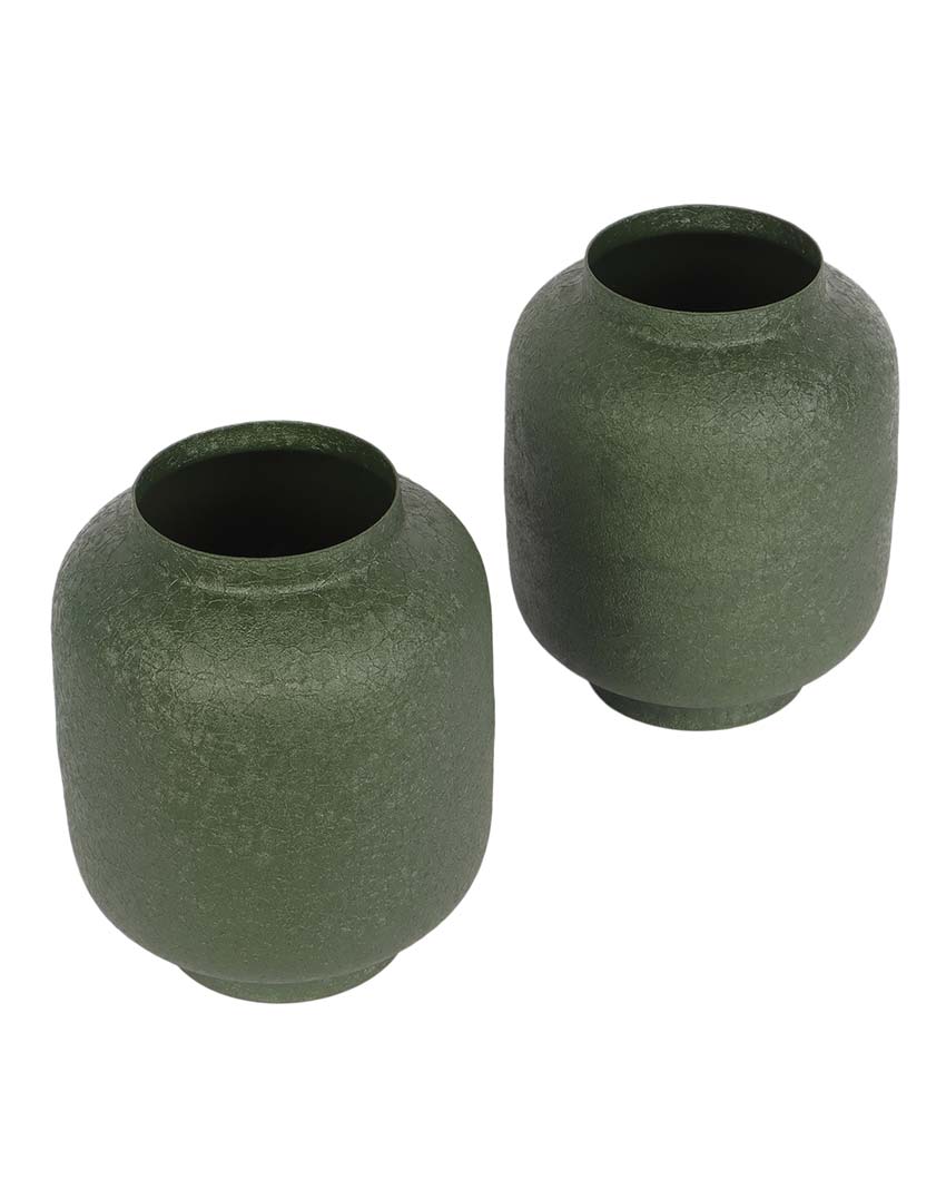 Stylish Textured Flower Pots | Set Of 2 | 5 x 8 inches
