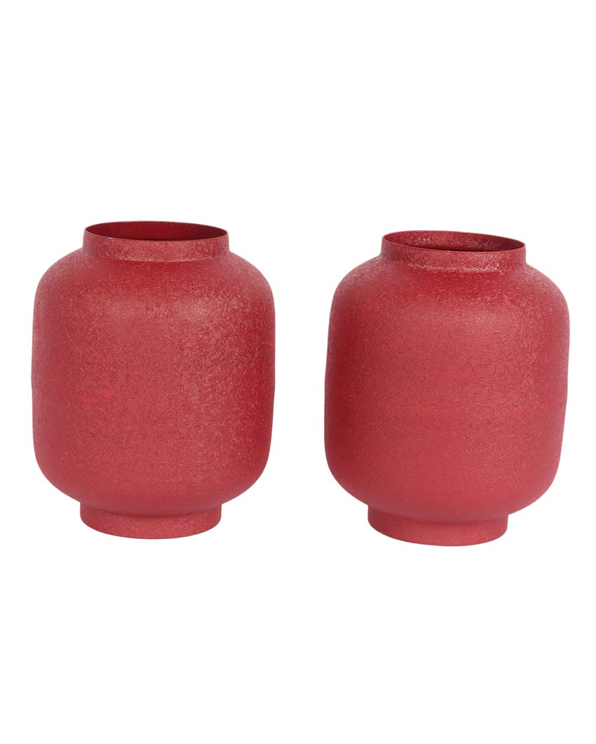 Stylish Textured Flower Pots | Set Of 2 | 5 x 8 inches