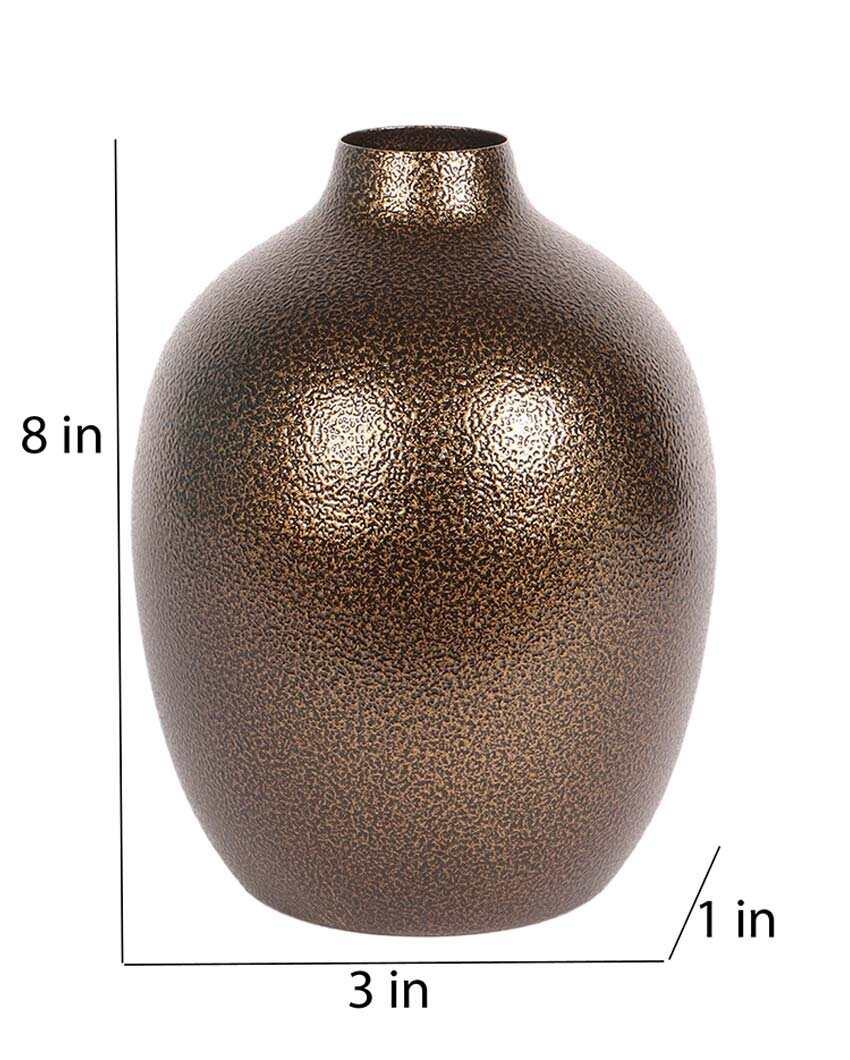 Trendy Brown Textured Flower Pots | Set Of 2 | 3 x 8 inches