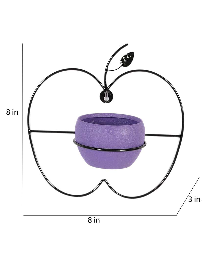 Apple Design Wall Hanging Planters | Set Of 2 | 8 x 8 x 3 inches
