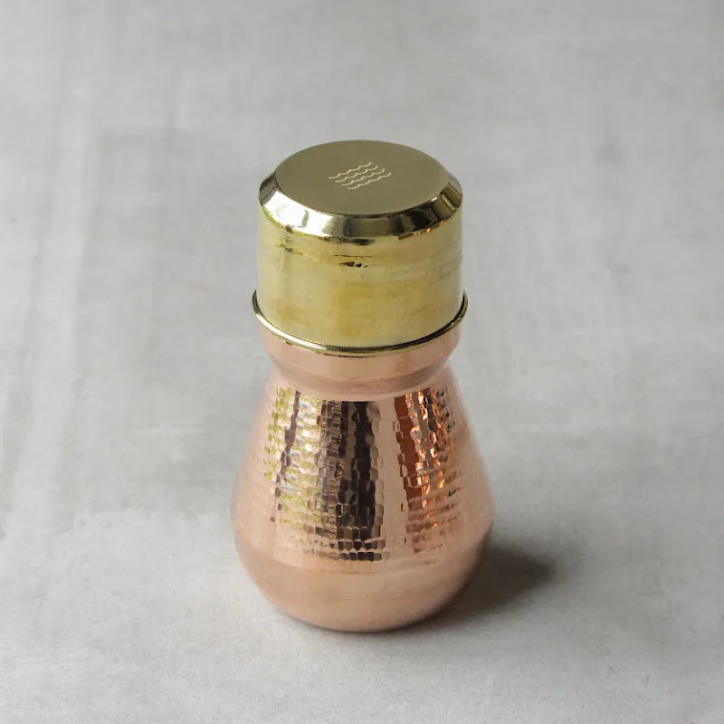 Copper Mini Water Carafe with Brass Glass Default Title