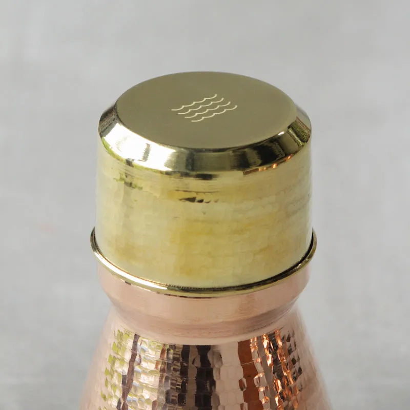 Copper Mini Water Carafe with Brass Glass Default Title