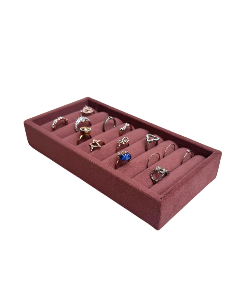 Velvet Rings Cufflinks Organizer Mini Jewellery Tray | 8 x 4 inches