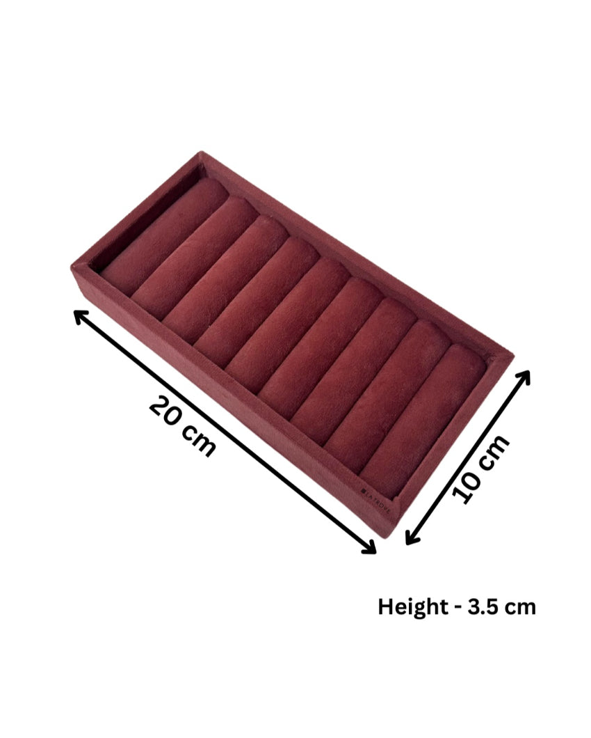 Velvet Rings Cufflinks Organizer Mini Jewellery Tray | 8 x 4 inches