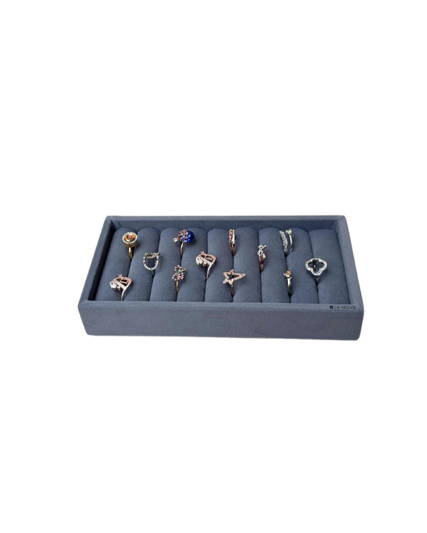 Velvet Rings Cufflinks Organizer Mini Jewellery Tray | 8 x 4 inches
