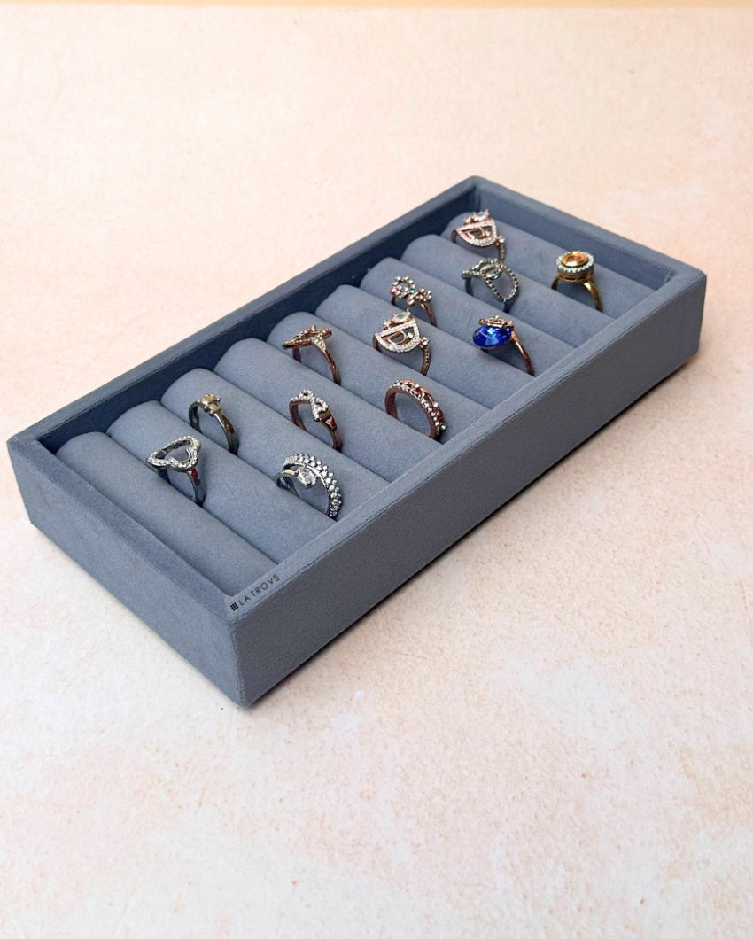 Velvet Rings Cufflinks Organizer Mini Jewellery Tray | 8 x 4 inches