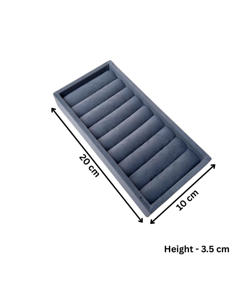 Velvet Rings Cufflinks Organizer Mini Jewellery Tray | 8 x 4 inches