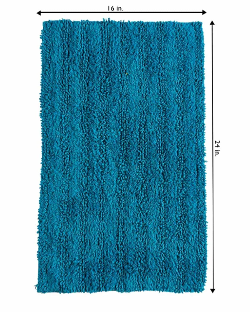 Tufted Striped Cotton Bathroom Rug | Multiple Colors | 24 x 16 inches
