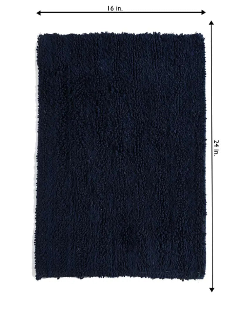 Tufted Striped Cotton Bathroom Rug | Multiple Colors | 24 x 16 inches