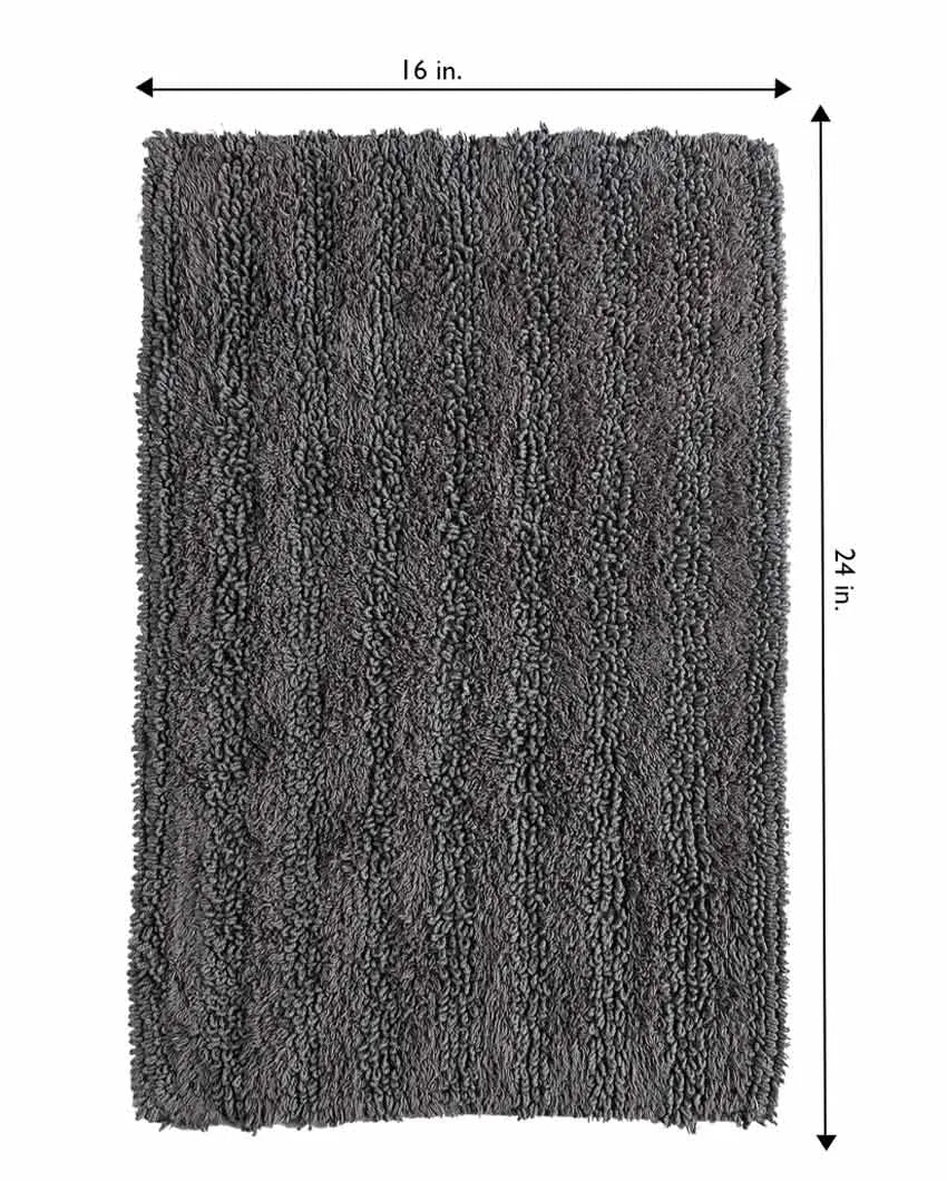 Tufted Striped Cotton Bathroom Rug | Multiple Colors | 24 x 16 inches