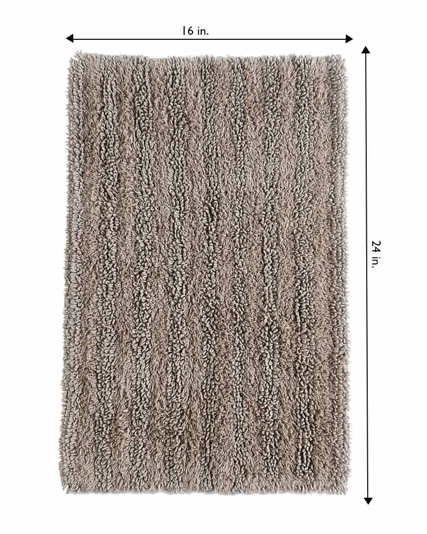 Tufted Striped Cotton Bathroom Rug | Multiple Colors | 24 x 16 inches