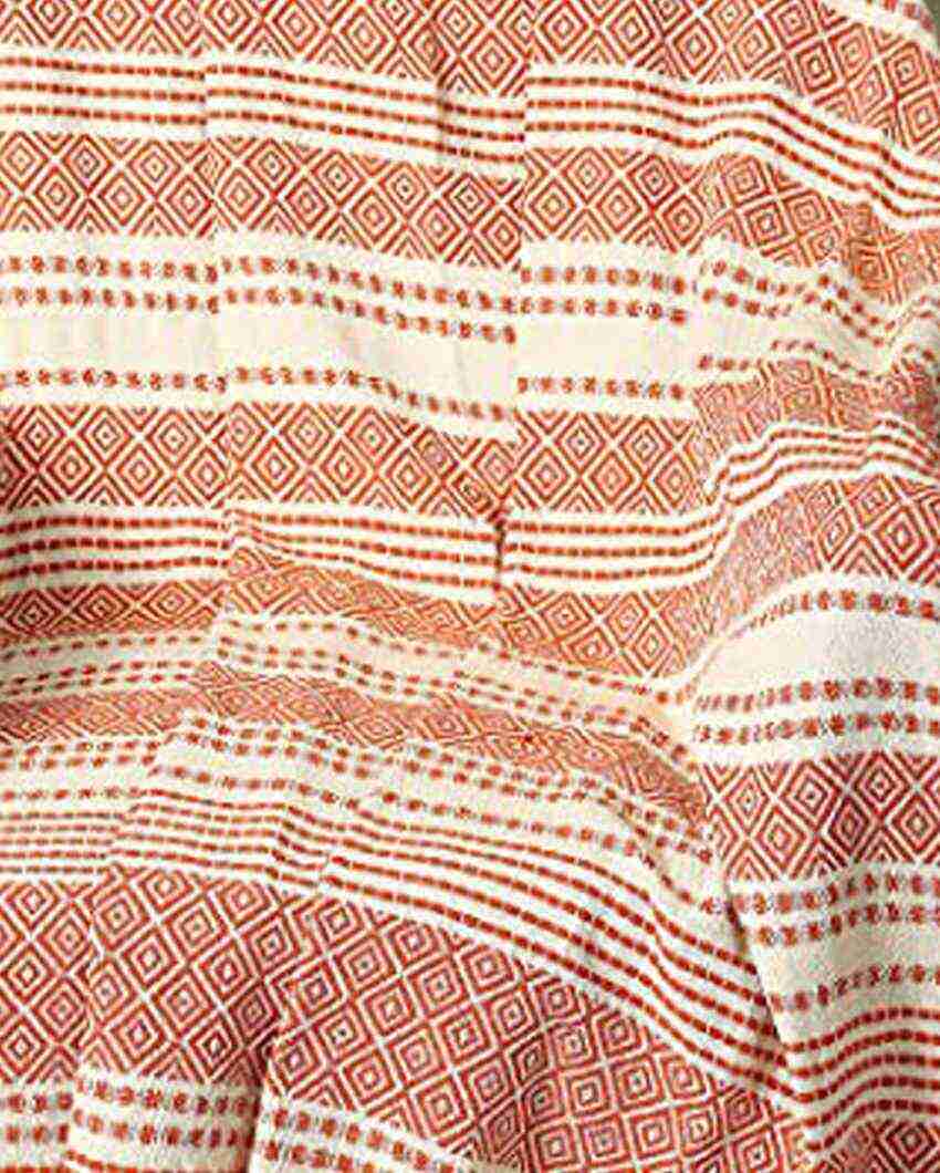 Diamond Striped Pattern Cotton Throw