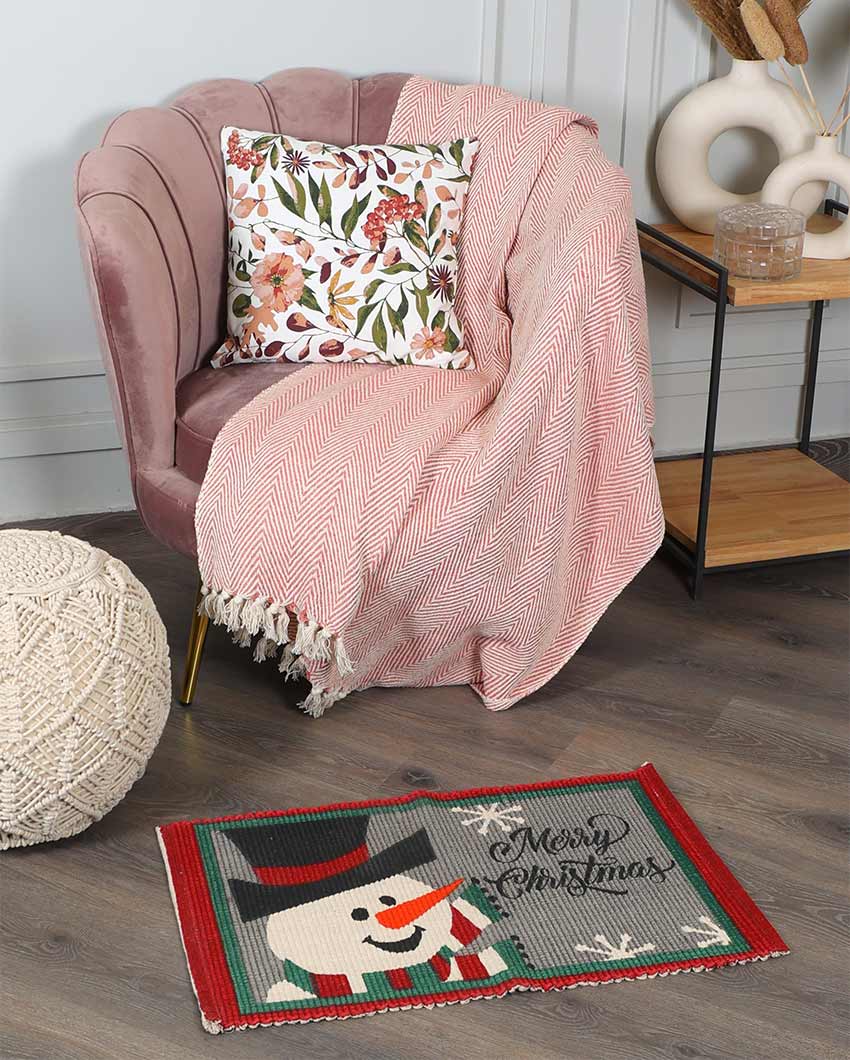 Snowman Cotton Rug | 29x18 inches