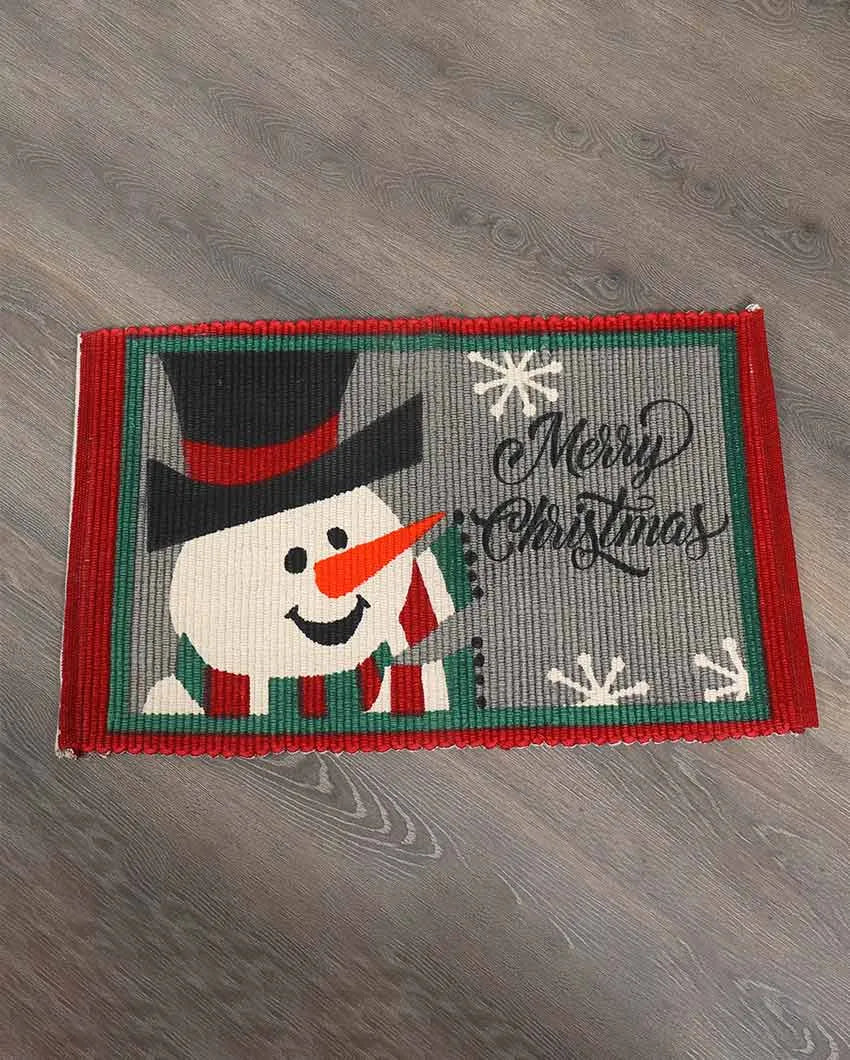 Snowman Cotton Rug | 29x18 inches